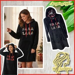 Roudelain - Sz M - super soft plush lounge dress long hoodie - reversible sequin